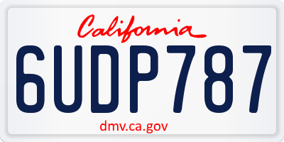 CA license plate 6UDP787