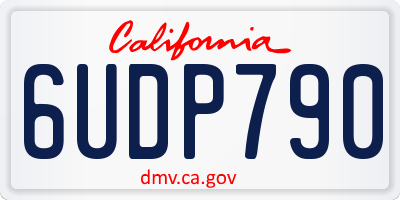 CA license plate 6UDP790
