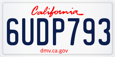 CA license plate 6UDP793