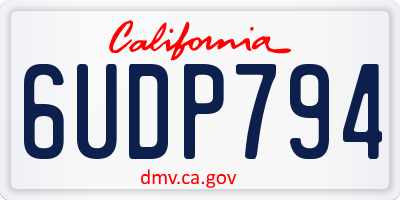 CA license plate 6UDP794