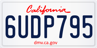 CA license plate 6UDP795