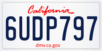 CA license plate 6UDP797