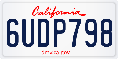 CA license plate 6UDP798