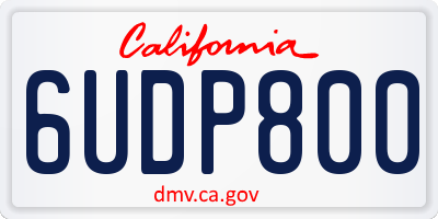 CA license plate 6UDP800