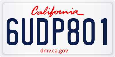 CA license plate 6UDP801