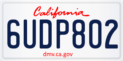 CA license plate 6UDP802