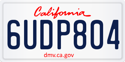 CA license plate 6UDP804