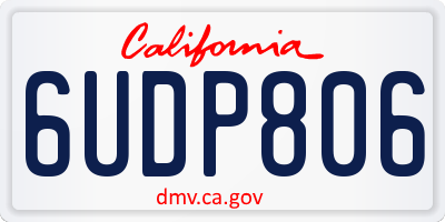 CA license plate 6UDP806