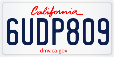CA license plate 6UDP809