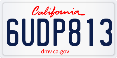 CA license plate 6UDP813