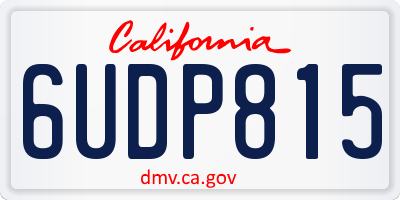 CA license plate 6UDP815
