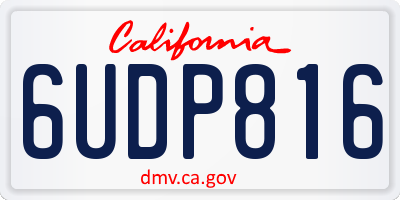 CA license plate 6UDP816