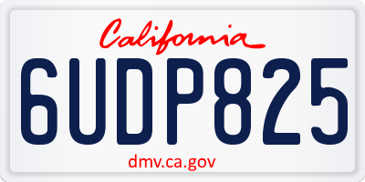 CA license plate 6UDP825