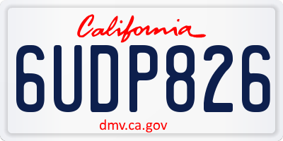 CA license plate 6UDP826