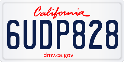 CA license plate 6UDP828