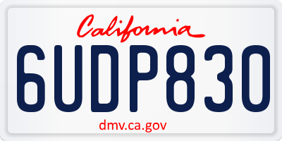 CA license plate 6UDP830