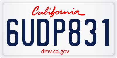 CA license plate 6UDP831