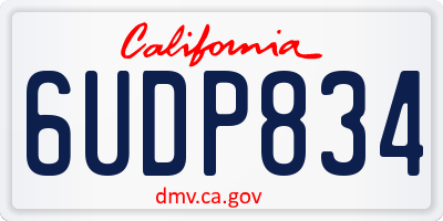 CA license plate 6UDP834