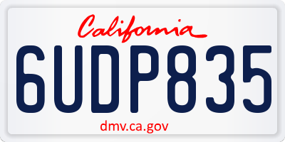 CA license plate 6UDP835