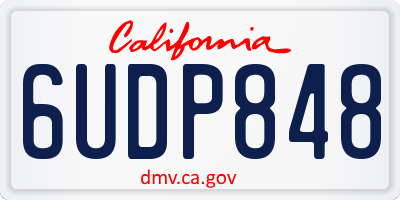 CA license plate 6UDP848