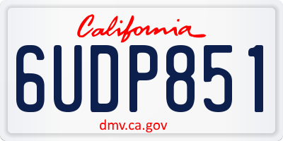 CA license plate 6UDP851
