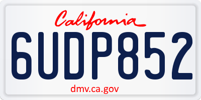 CA license plate 6UDP852