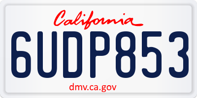 CA license plate 6UDP853