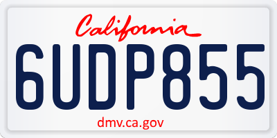 CA license plate 6UDP855