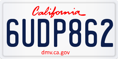 CA license plate 6UDP862