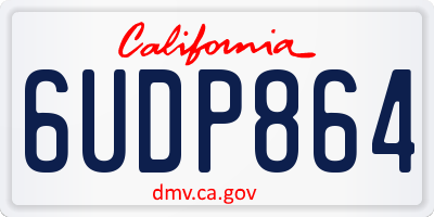 CA license plate 6UDP864