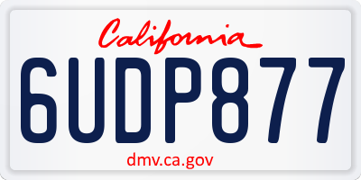 CA license plate 6UDP877