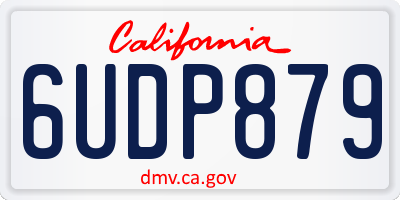 CA license plate 6UDP879