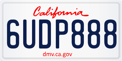 CA license plate 6UDP888