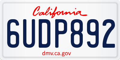 CA license plate 6UDP892
