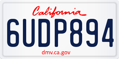 CA license plate 6UDP894