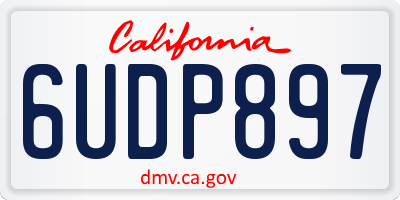 CA license plate 6UDP897