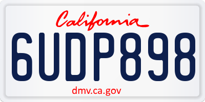 CA license plate 6UDP898