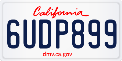 CA license plate 6UDP899
