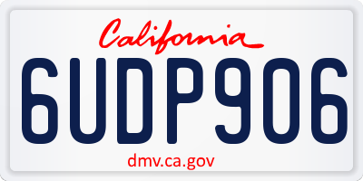 CA license plate 6UDP906