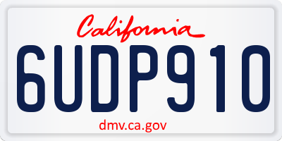 CA license plate 6UDP910