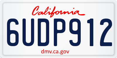 CA license plate 6UDP912
