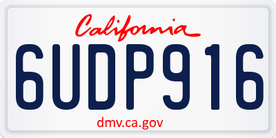 CA license plate 6UDP916
