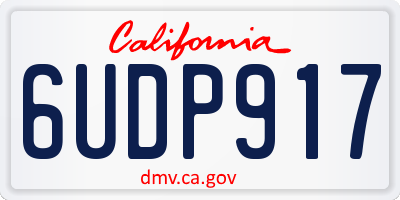 CA license plate 6UDP917