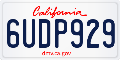CA license plate 6UDP929