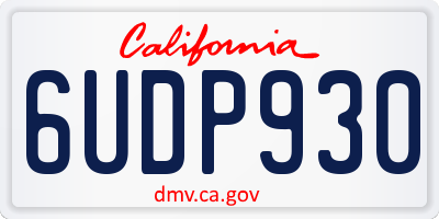CA license plate 6UDP930