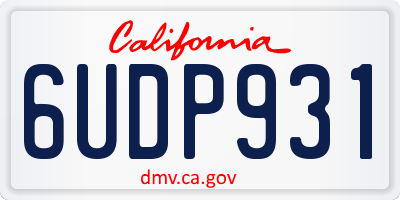 CA license plate 6UDP931