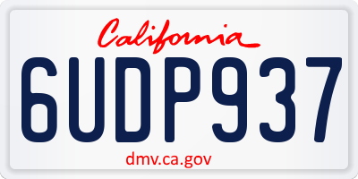 CA license plate 6UDP937