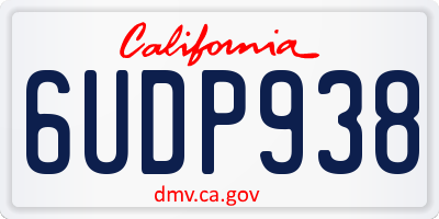 CA license plate 6UDP938