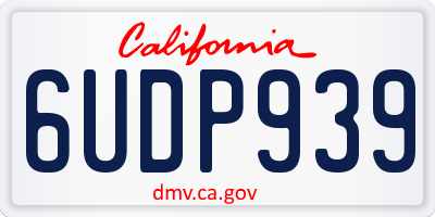 CA license plate 6UDP939