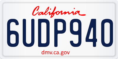 CA license plate 6UDP940